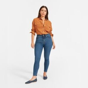 The Curvy Authentic Stretch High-Rise Skinny Jean Sz 25 Ankle Mid Blue